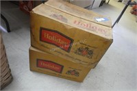 2 holiday beer cardboard boxes - stains