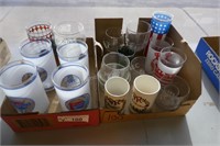 2 boxes - Pepsi glass and miscellaneous drinkware