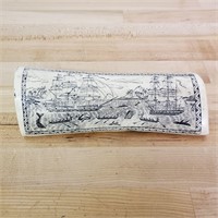 Carved  8" Whalebone Scrimshaw