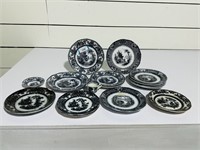 Group Lot - Black Transferware Plates