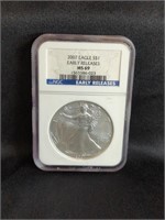 2007 SILVER EAGLE EARLY RELEASES NGC MS-69