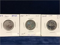 2016, 17, 18  Can  Quarters  SP65 to MS60