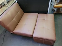 Lounge Chair/Bed with Foot Stool Storage