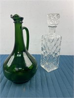 1970’s WINE DECANTERS IRIDESCENT VINTAGE GLASS