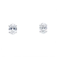 14k White Gold 1.50 ctw Oval Diamond Stud Earrings