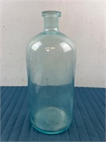 BLUE IRIDESCENT LARGE ANTIQUE GLASS BOTTLE
