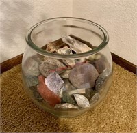 Glass Bowl of Rocks and Crystals (1st floor
