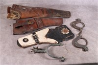 Leather Holsters, Spur, Handcuffs