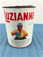 LUZIANNE COFFEE & CHICORY ANTIQUE TIN CONTAINER