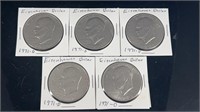(5) 1971-D Eisenhower Dollar Coins
