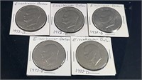 (5) 1972-D Eisenhower Dollar Coins