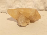 Yellow Quartz crystal calcite specimen