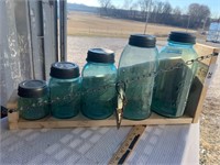 Set of Blue Jars