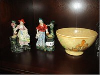 Glass figures and bowl