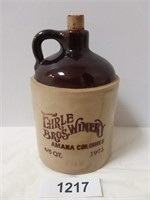Ehrle Bros. Winery Advertising Pottery Jug 1975