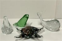 Étoile de mer+ animaux marins en verre soufflé