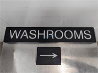 PLASTIC 'WASHROOMS' SIGNAGE & ARROW