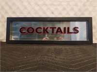 Mirrored "Cocktails" sign / wall decor