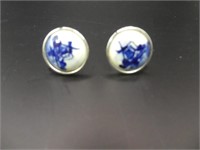 Delft 0.5" Windmill Earrings