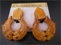 Rosemary Barclay 2" Fish Earrings
