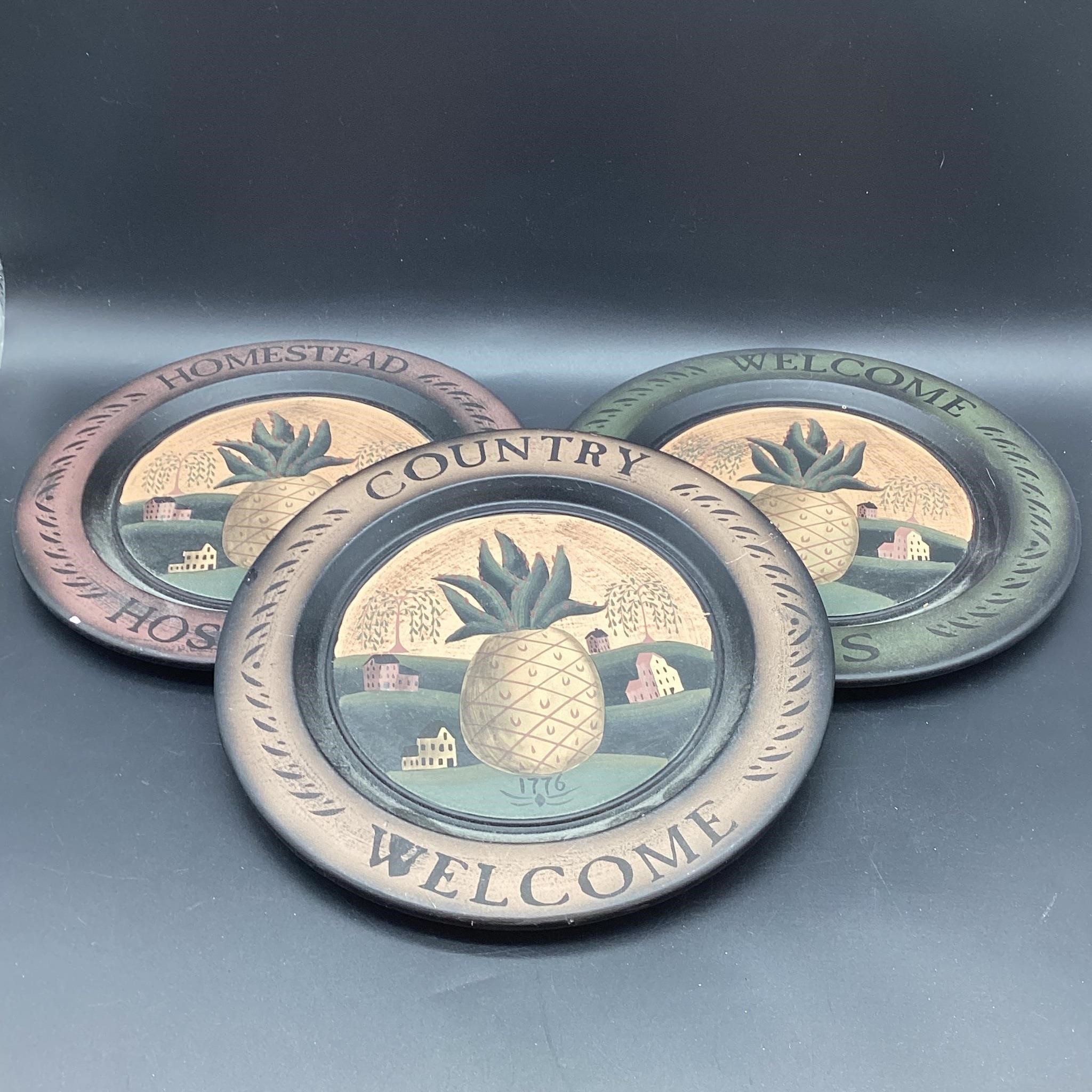 3 Pineapple Homestead Welcome Plates