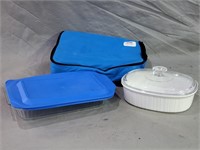 Pyrex Portable w/ Bag & Corning Casserole