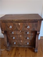 FOUR DRAWER EMPIRE CHEST WITH SCROLL PILASTERS