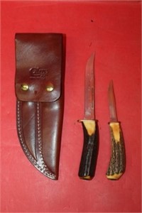 Case XX 2 Stag Handle Knives #516-5SS 1990,