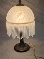VTG Glass Dome & Bead Table Lamp