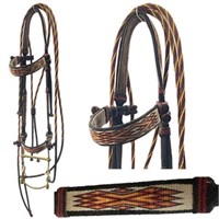 Montana Prison Made Hitched Horse Hair Bridle