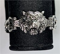 Heavy Well Made Stainless Steel Tiger Bracelet 50G