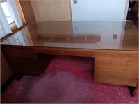 6 drawer wooden office desk