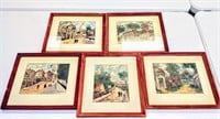 Five French E. Macler City Prints