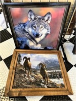 Bighorn Sheep & Wolf Framed Photos