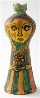 Folk Art Figural Pottery Vase of a Bride