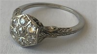 Vintage 18k W Gold w Diamond Ring $3500 Appraisal