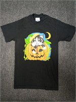 Halloween cat tee, size small