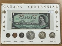 1967 Cdn Coin Set With $1 Centennial Bill