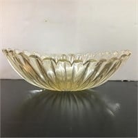 MURANO RIDGED GOLD FLECKED GLASS BOWL