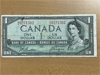 1954 Cdn $1 Devil's Face Bank Note