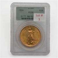 1924 Saint-Gaudens $20 Gold Coin (PCGS MS60)