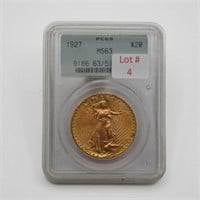 1927 Saint-Gaudens $20 Gold Coin (PCGS MS63)