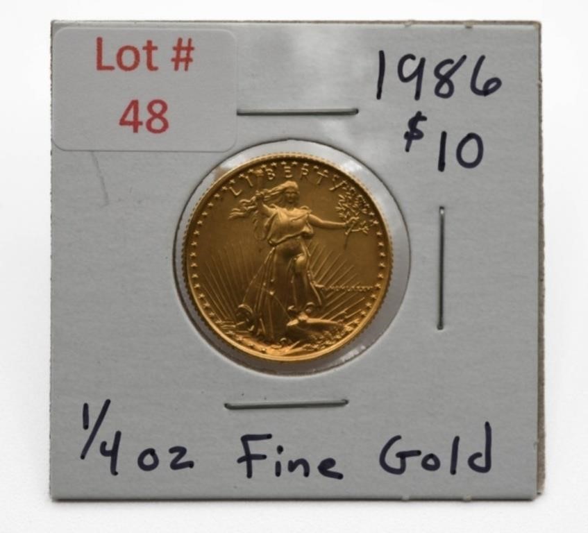 1986 $10 Gold Coin  (1/4oz of fine gold)