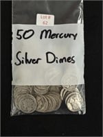 50 Mercury Silver Dimes