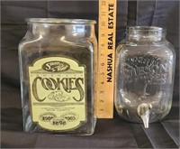 Glass Cookie Jar & Gibson Glass Beverage Dispenser