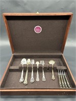 Mismatched Sterling Silverware in Wooden Case