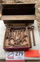 ASSORTED WRENCHES W/TOOL BOX