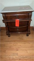 MARBLE TOP 3 DRAWER NIGHT STAND