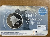 2015 Waterloo Silver 5 Euro Coin