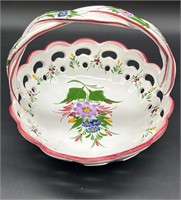 RC & CL PORTUGAL HAND PAINTED CERAMIC BASKET BOWL